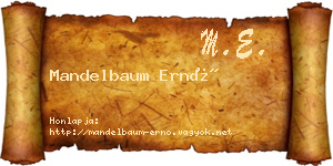 Mandelbaum Ernő névjegykártya