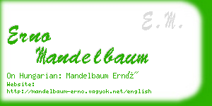 erno mandelbaum business card